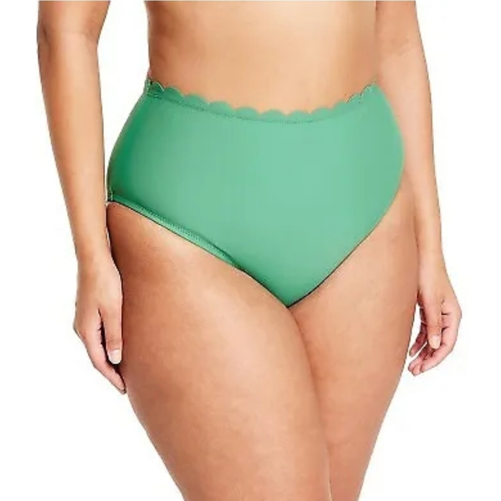 Women's Rhode High Waist Medium Coverage Bikini Bottom Green Size XXL (17) NWT